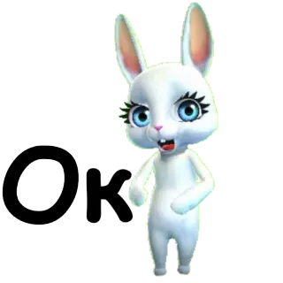 👌 кролик, животное, милый, мультик whatsapp sticker