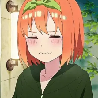 🧩 Yotsuba Nakano The Quintessential Quintuplets Anime, Fille, Cheveux oranges, Dessin animé, Mignon, Yotsuba Nakano telegram sticker