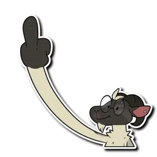 🖕 cartoon, animal, sheep, middle finger, offensive, gesture telegram sticker