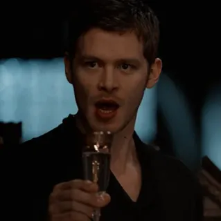 🧁 Klaus The Originals Klaus Mikaelson, Joseph Morgan, The Originals, vampire, hybrid, drinking champagne telegram sticker