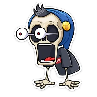😱 kerangka, kartun, tengkorak, karakter, seram, lucu whatsapp sticker