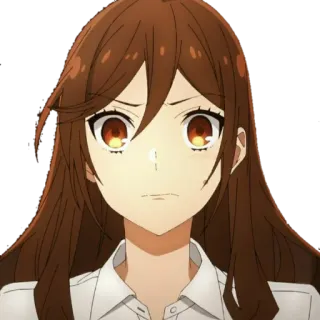 😶 anime, ragazza, capelli castani, ritratto, cartone animato telegram sticker