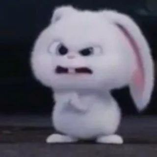 👿 Snowball The Secret Life of Pets ウサギ, ペット, 怒り, かわいい, 漫画, 映画キャラクター telegram sticker
