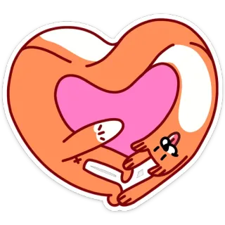 ❤ heart, love, heart-shaped, pink, sticker, cute, orange telegram sticker