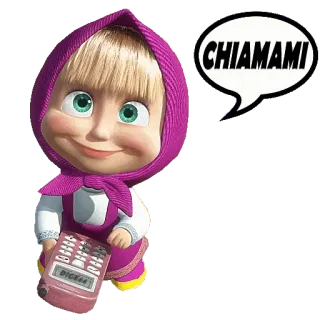 ☎️ Masha Masha and the Bear CHIAMAMI Dibujos animados, Masha, Llámame, Teléfono, Animación, Sticker, Mono, Niño telegram sticker