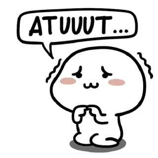 😖 ATUUUT... Dibujo animado, Personaje, Lindo, Expresión, Divertido, Sticker telegram sticker