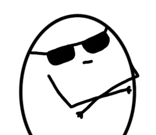🥚 ovo, personagem, desenho animado, legal, óculos de sol telegram sticker