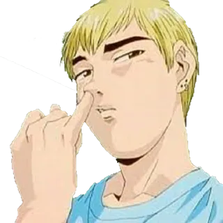 😒 anime, personaggio, cartone animato, dito, naso telegram sticker