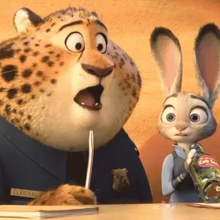 😌 Benjamin Clawhauser and Judy Hopps Zootopia telegram sticker