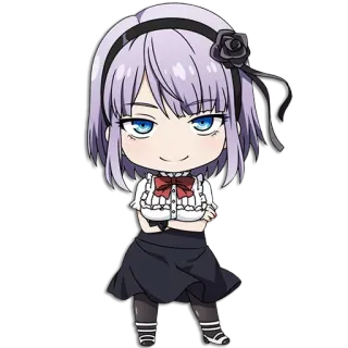😏 anime, chibi, cute, girl, cartoon whatsapp sticker