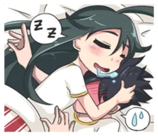 😴 zz sleep, sleeping, tired, anime, character, cute telegram sticker