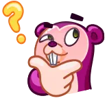 🤔 Desenho animado, Pensando, Pergunta, Personagem, Fofo, Animal telegram sticker