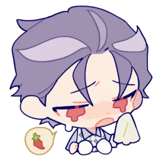 😔 menangis, cabai, pedas, kawaii, kartun telegram sticker
