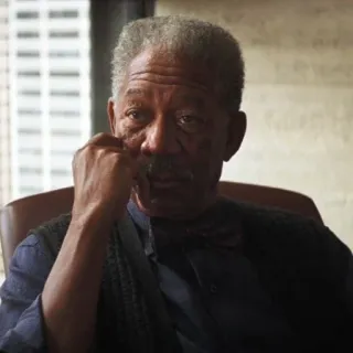 🦇 Morgan Freeman actor, celebrity, man, portrait, serious telegram sticker
