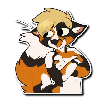 😠 Furry, Animal, Dessin animé, Chat, Anthropomorphe telegram sticker