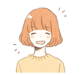 😄 kobieta, dziewczyna, uśmiech, szczęśliwa, casual, kobieca telegram sticker