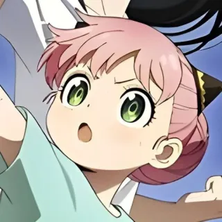 😡 Anya Forger Spy × Family anime, mignon, fille, cheveux roses, dessin animé telegram sticker