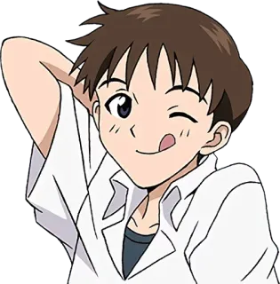 😋 Shinji Ikari Neon Genesis Evangelion Anime, Anak laki-laki, Berkedip, Pelajar telegram sticker