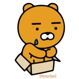 ✨ Ryan Райан, Kakao Friends, медведь, мультфильм, милый telegram sticker