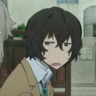 🔲 Dazai Osamu Bungo Stray Dogs anime, bungo stray dogs, dazai osamu, charakter, meme, ausdruck, porträt telegram sticker
