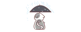 ☔ gato, guarda-chuva, chuva, fofo, animal, tempo telegram sticker