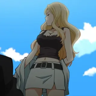 🌙 Anime, Blondynka, Kobieta, Kreskówka, Postać telegram sticker