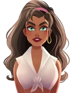 👸 женщина, девушка, мультфильм, портрет, персонаж telegram sticker