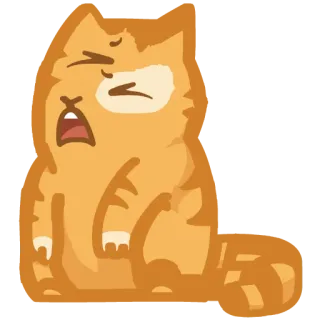 😖 cat, angry, orange, upset, cartoon, animal telegram sticker