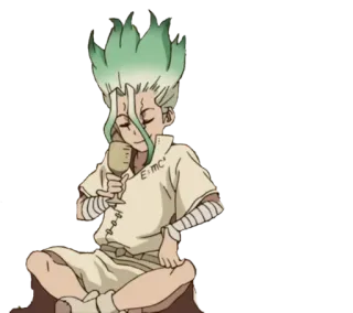 😌 Senku Ishigami Dr. Stone E=MC^2 อนิเมะ, Dr. Stone, เซ็นคู, ตัวละคร, วิทยาศาสตร์, การ์ตูน telegram sticker