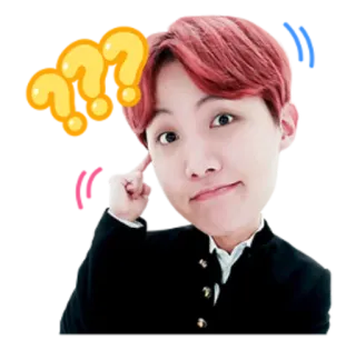 🤔 J-Hope K-pop, Idol, Cantante, Punto interrogativo, Pensare telegram sticker