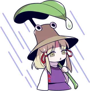 ☔ Anime, Hujan, Topi katak, Karakter telegram sticker