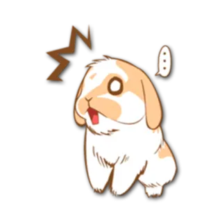 💬 うさぎ, 漫画, かわいい, 動物, びっくり telegram sticker