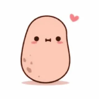 💭 aardappel, schattig, kawaii, hart, cartoon, eten, simpel whatsapp sticker