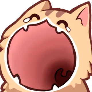 🤣 แมว, ร้องไห้, เศร้า, สัตว์, การ์ตูน telegram sticker