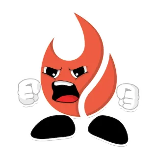 🤬 feu, dessin animé, colère, expression, emoji telegram sticker