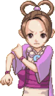 😠 Pearl Fey Ace Attorney pearl fey, ace attorney, video game, character, spirit medium telegram sticker