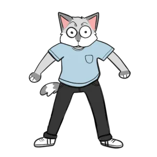 😳 lobo, furry, antropomórfico, desenho animado telegram sticker