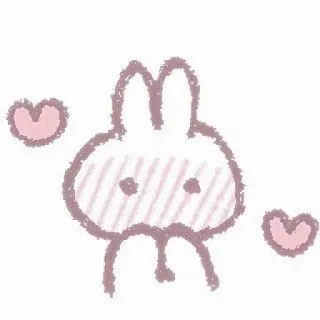 💗 kelinci, imut, hati, sketsa, gambar telegram sticker