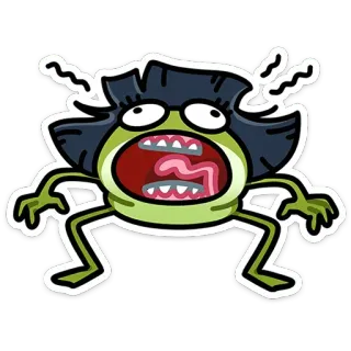 😱 monster, creature, cartoon, scary, angry, illustration telegram sticker