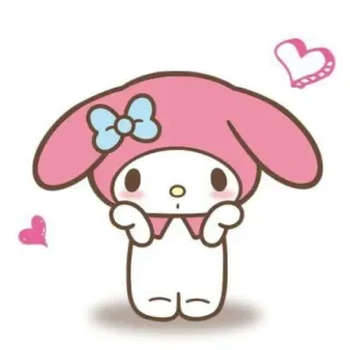 ❤ My Melody My Melody, Sanrio, mono, kawaii, personaje, conejo, rosa telegram sticker
