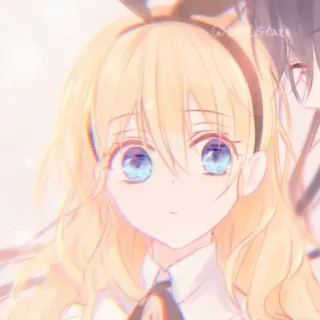 🌨️ Anime, Dessin animé, Fille, Blonde, Mignon, Portrait whatsapp sticker