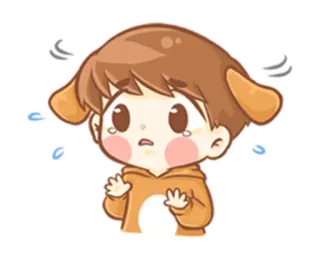 😥 hond, cartoon, bezorgd, anime, schattig, jongen, puppy telegram sticker