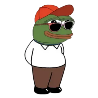 🗽 Pepe the Frog Pepe o Sapo, Meme, Cultura da internet, Sapo, Óculos de sol, Personagem telegram sticker