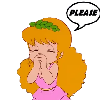 🙏 PLEASE suplicando, rogando, dibujo animado, personaje, petición, kawaii telegram sticker