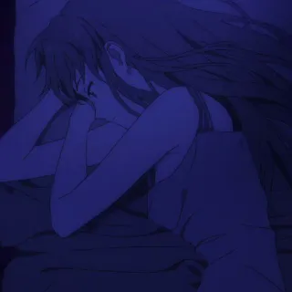 🍣 anime, girl, sleeping, sad, bed, crying telegram sticker