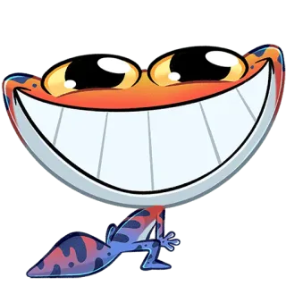 😁 Gecko, Eidechse, Tier, Cartoon, Lächeln, Glücklich telegram sticker