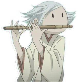 🎷 anime, character, flute, music, kimono telegram sticker