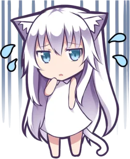 😰 Anime, Kawaii, Gadis kucing, Manga, Lucu, Sedih, Gugup telegram sticker