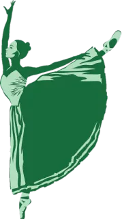 💃 ballerine, danseuse, ballet, danse, élégant, vert, silhouette telegram sticker
