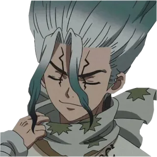 😌 Senku Ishigami Dr. Stone อนิเมะ, dr stone, เซ็นคู, ตัวละคร, วิทยาศาสตร์, มังงะ telegram sticker